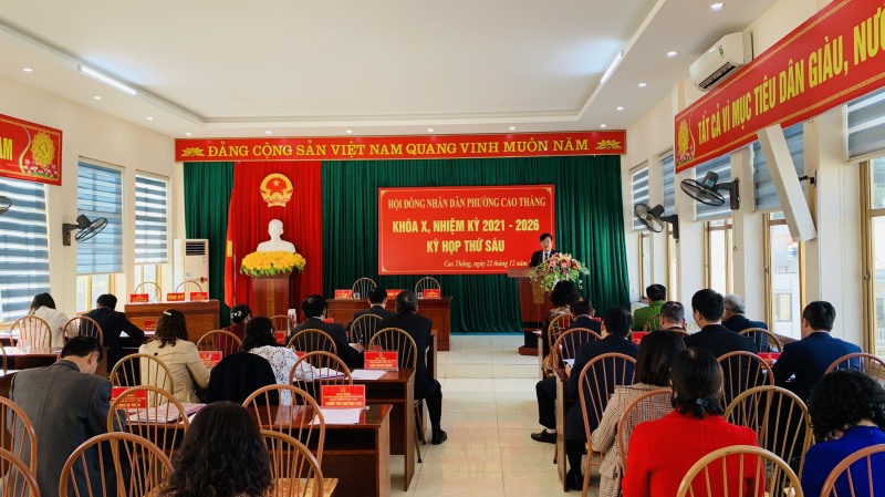 Hội đồng nhân dân phường Cao Thắng tổ chức kỳ họp thứ 6, HĐND phường khóa X, nhiệm kỳ 2021-2026