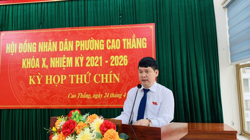 Hội đồng nhân dân phường Cao Thắng tổ chức kỳ họp thứ Chín, HĐND phường khóa X, nhiệm kỳ 2021-2026